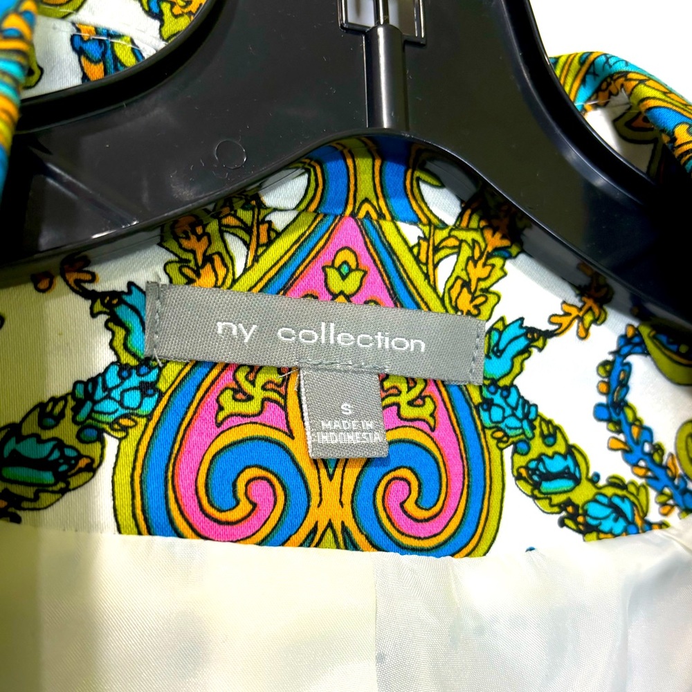 New York Collection Colorful Paisley Blazer Size Small - Picture 9 of 10